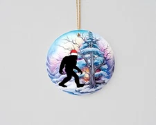 Christmas Ornament Bigfoot Christmas Bauble Ceramic Christmas Ornament