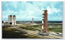 NASA Apollo 4 Saturn V Rocket Merritt Island Florida FL Gantry VAB View Postcard