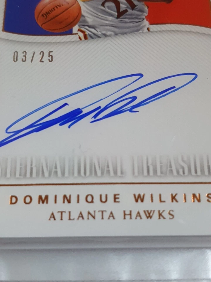 National Treasures Dominique Wilkins 2017 automático/25 autógrafo - PSA 9 (POP 1) Foto 2 de 4