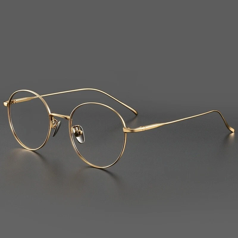 Retro Titanium Round Reading Glasses Men Women Readers Full Rim Eyeglass Frames Foto 4 de 4