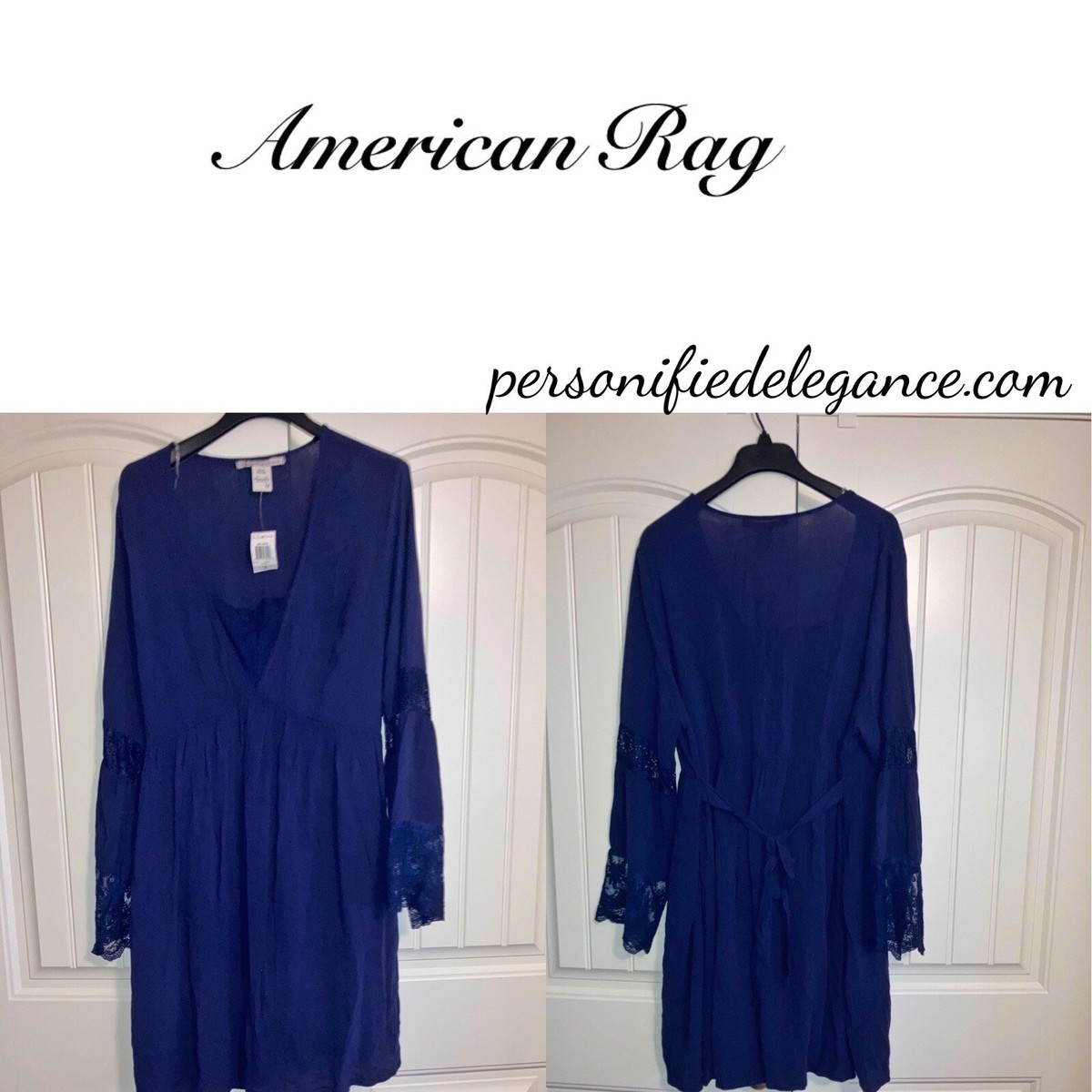 NEW American Rag Forth Worth Navy Blue Lace Dress Size 1X $45