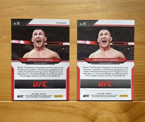Merab Dvalishvili - 2021 Panini UFC Prizm - Rookie RC Card - Silver & Base - X2 - Picture 2 of 2