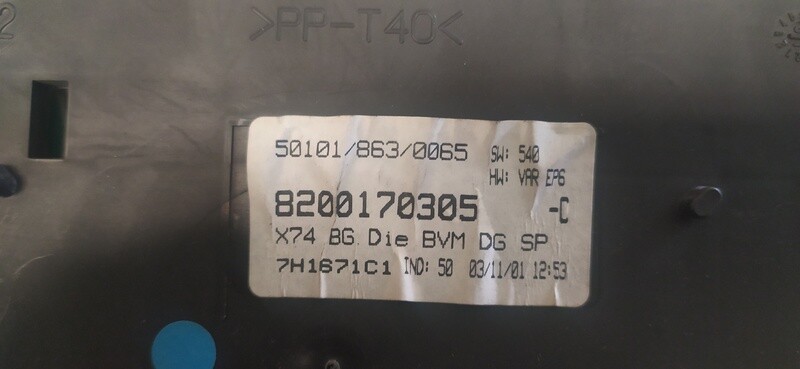 8200170305 179174 dashboard for RENAULT LAGUNA II (BG0) CONFORT DYNAMIQUE 2001