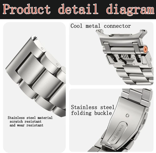 Armor Stainless Steel Strap For Samsung Galaxy Watch 7 Ultra 47mm Band Bracelet - Picture 43 of 47
