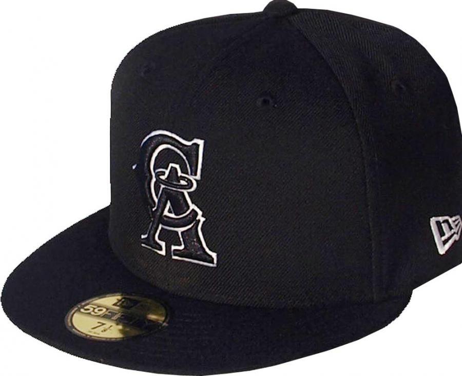 New Era California Angels Black White Logo Cap 59Fifty Fitted