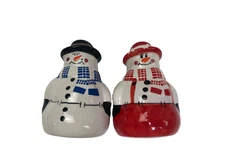 Vintage Snowman Salt + Pepper Shakers ACG INC. Ceramic
