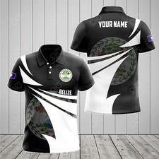 Customize Belize Coat Of Arms Polo 3D Print Unisex Adult Polo Shirt Gift for Me