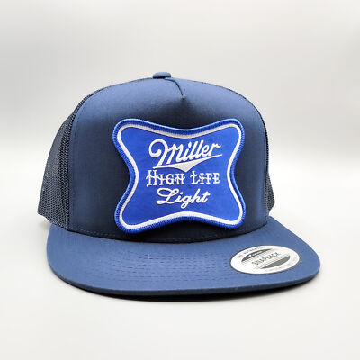 Miller Beer Hat, Vintage Trucker Hat Miller Light Beer Patch High Crown  Snapback
