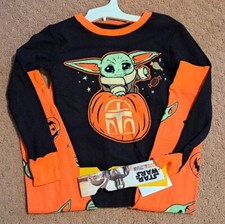 NEW Star Wars Boy's 2 Piece Halloween Yoda Pajama Set Size 4