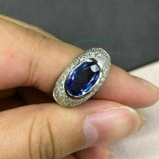 Solitaire Wedding Women's Ring 1.80Ct Oval Cut Simulated Sapphire 925 Silver