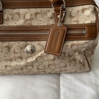 Coach Chelsea Bias Zippered Signature Satchel Bag 17154 Khaki