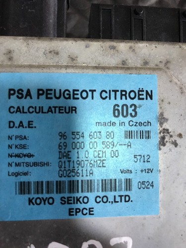 Peugeot 1007 1.6 2005-2010 Year Power Steering Ecu 9655460380 6900000589 A - Picture 2 of 7