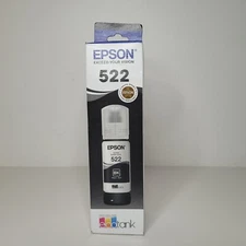 OEM Genuine Epson 522 65mL Black Ink Bottle - Brand New Sealed Exp 08/2027