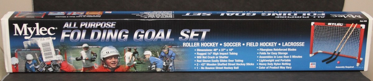 Ensemble Gardien De Hockey Mylec #808 - 2 Bâtons, Balle Et Filet Pliable - Neuf
