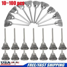 Lots Stainless Steel Wire Brush Set Dremel Tool Rotary Die Grinder Removal Wheel