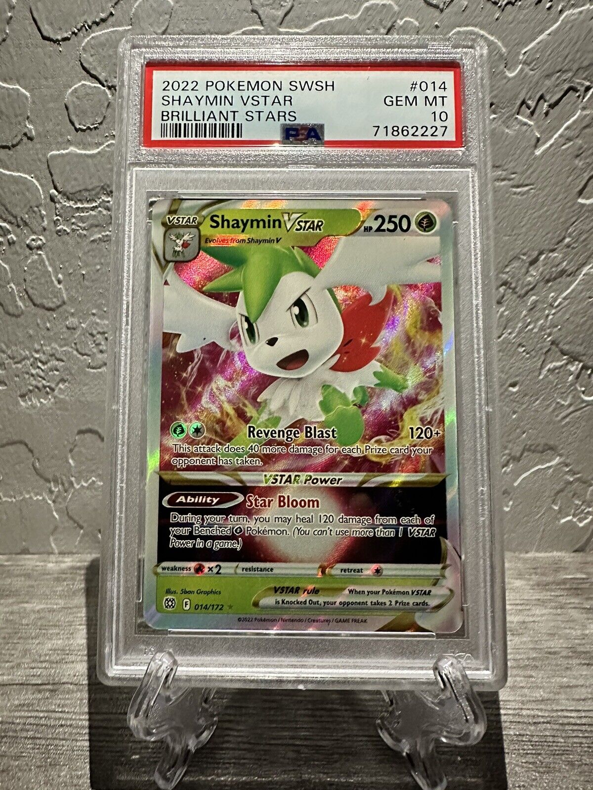 PSA 10 Gem Mint Pokemon Shaymin V Full Art Rare 152/172 Brilliant Stars  2022