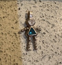Birthstone Kids Girl December Birthstone Blue Crystal Pendant 1 Charm