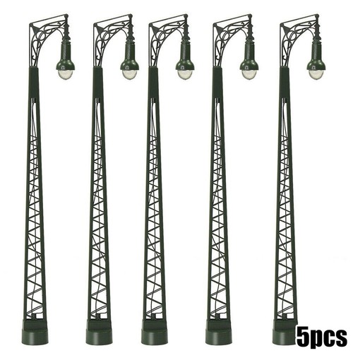 5x LED Laternenpfahl Lichter H0 1:87 - Für Modelleisenbahn & Dioramen
