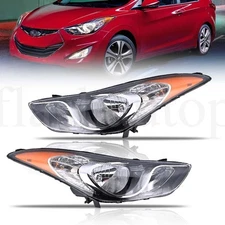 Fit For Hyundai Elantra 2011 2012 2013 Halogen Pair Headlights Assembly