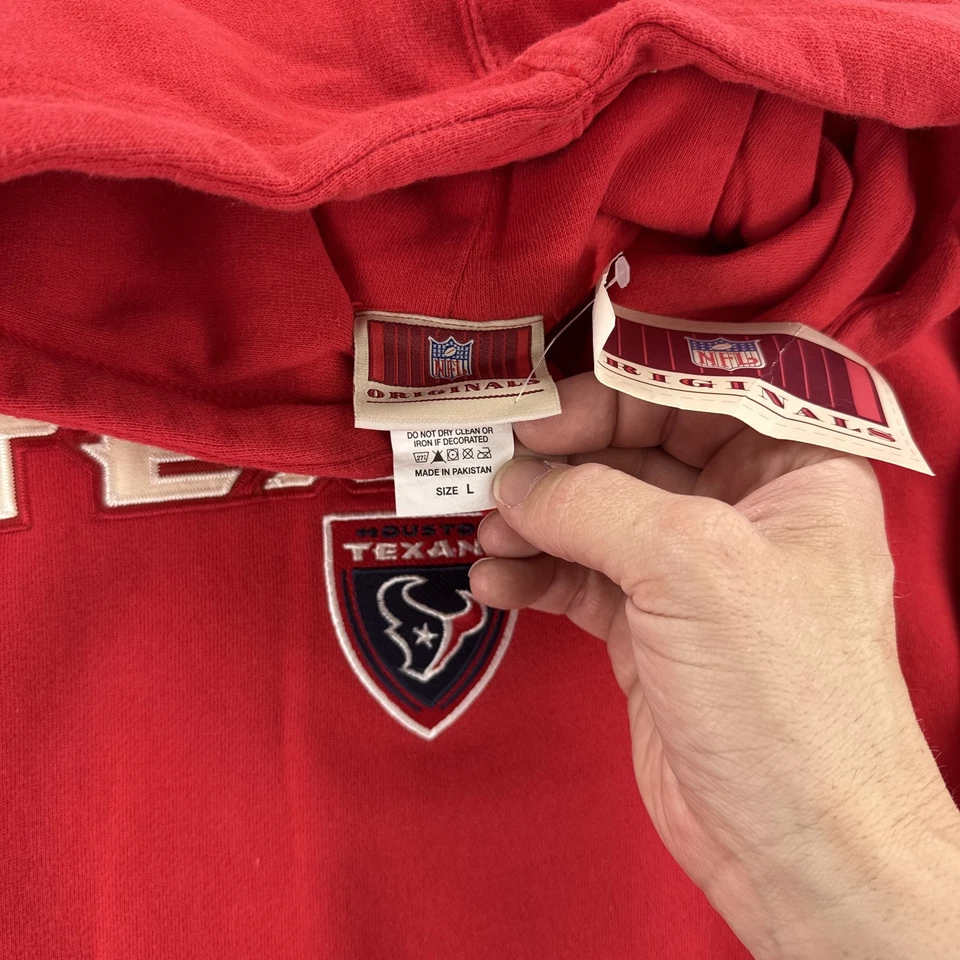 Houston Texans Sudadera con Capucha Para Hombres Grande Roja NFL Fútbol Originales Nueva 2002 Foto 2 de 4