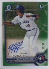 2022 Bowman Chrome Prospect Green Refractor 22/99 Martin Gimenez Auto 0rj8