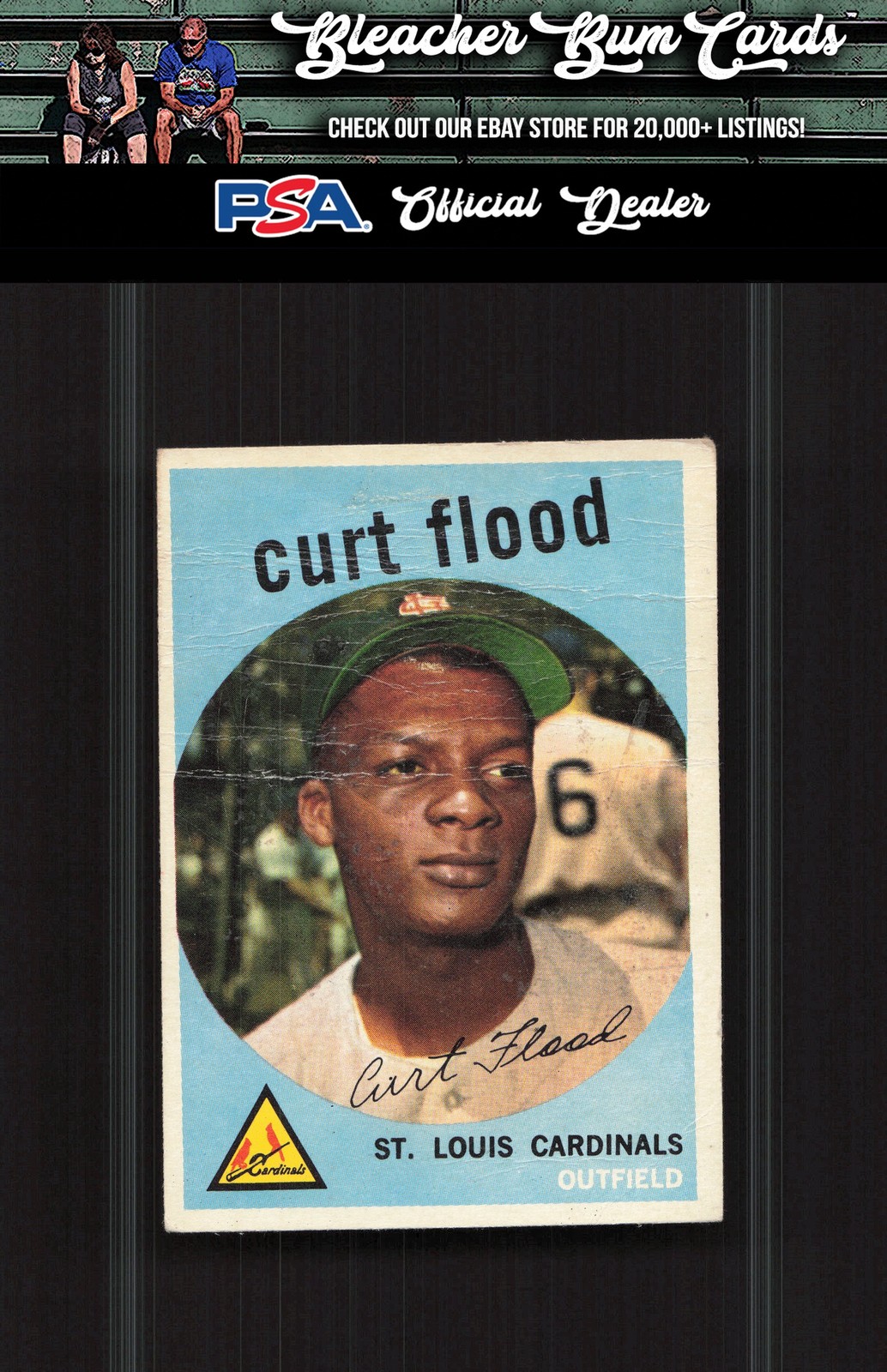 1959 Topps 353 Curt Flood Creased
