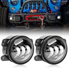 4Inch LED Fog Lights for 2007-2018 Jeep Wrangler JK JKU 2018-2024 JLU Front Bump