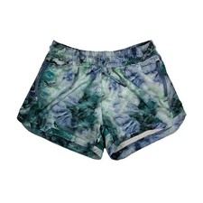 Athleta Girl All Play 3" Blue Green Tie Dye Athletic Shorts Kids Size L 12