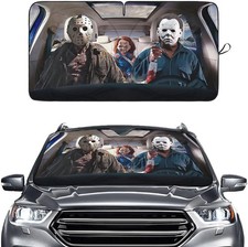 Windshield Sun Shade for Car SUV Truck 02. Horror Movie Character Size M
