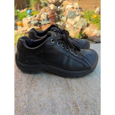 KEEN Briggs II Mens Black Leather Comfort Walking Shoes 1365-BKFG Size 8.5