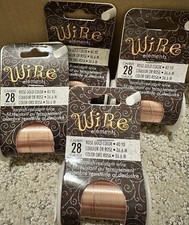 Lot Of 4 BeadSmith Wire Elements 28 Gauge Rose Gold Craft Wire, 160 Yards Total