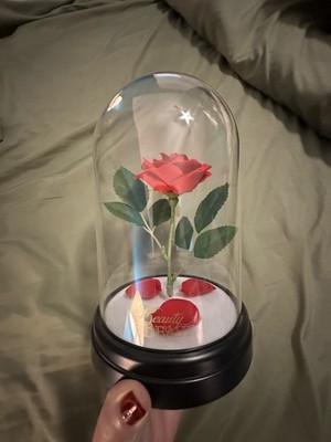 Beauty & The Beast Enchanted Rose Under Glass Dome