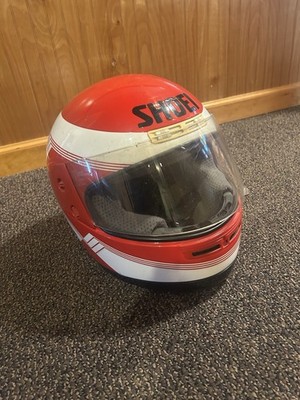 Vintage Shoei Motorcycle helmet Eddie Lawson Snell Dot Large Red