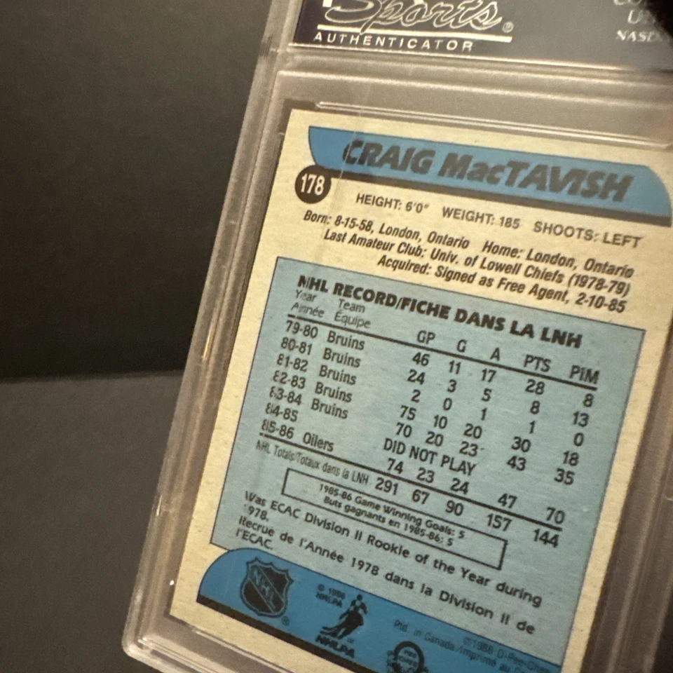 1986 OPC CERTIFIED AUTOGRAPHED #178 Craig MacTavish PSA DNA CERTIFIED Cracked - Image 4 of 4