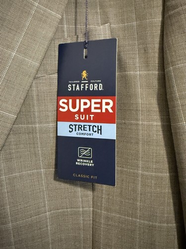 Stanford Super Anzug Stretch Sakko - Classic Fit - Grau/Beige - 46R - Herren - Bild 2 von 6
