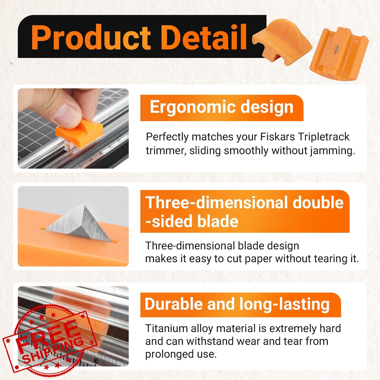 Fiskars 157400-1001 TripleTrack Blade Paper Trimmer Replacem