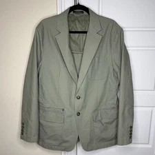 LL Bean Field Jacket Utility Coat Safari Unstructured Blazer Elbow Patches 40 R
