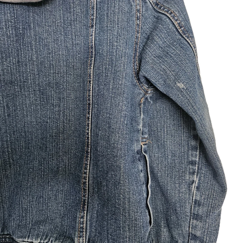 CHEROKEE Girls Thick Denim Jacket W/Detachable Hood Size Large 8/10 - Image 3 of 4