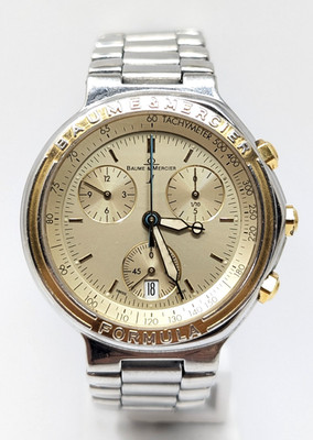 Baume & Mercier Formel 1 Swiss Made Vintage Chronograph Uhr Stahl