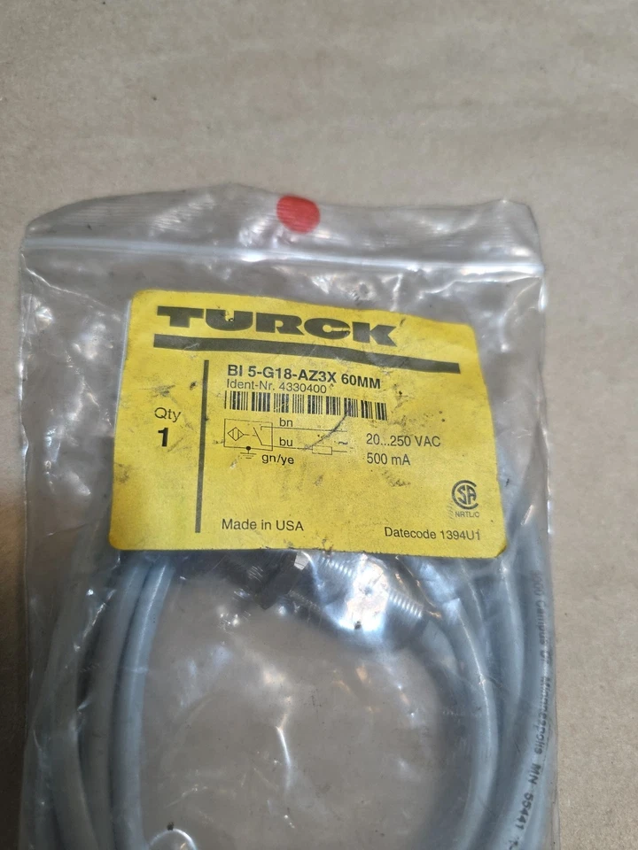 Turck BI5-G18-AZ3X Inductive Proximity Sensors Embeddable 20-250VAC 60mm 2-Wire - Image 2 of 3