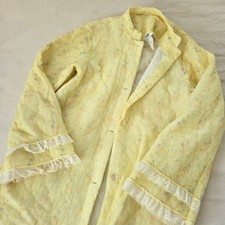 Vintage 60s 70s Sears Yellow Floral Women's Housecoat Nightgown Small Medium
