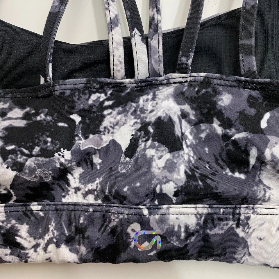 Спортивный бюстгальтер Gap Fit Eclipse черный с ремешками средняя поддержка белый принт с подкладкой XS - Изображение 4 из 4