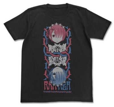 Re:Zero kara Hajimeru Isekai Seikatsu Ram & Rem Japanese Size T-Shirt Black