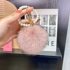 9cm/4"- Real Fox Fur Ball Pom Pom Car Phone Keyring Bag Charm Pendant Keychain
