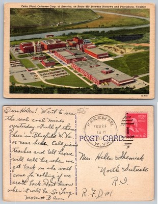 Celco Plant Narrows Virginia Industrial Complex Postcard