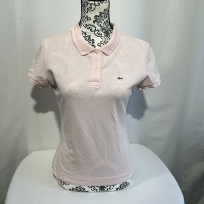 Lacoste Womens Pink Short Sleeve Collared Polo Shirt Sz 42 /Small