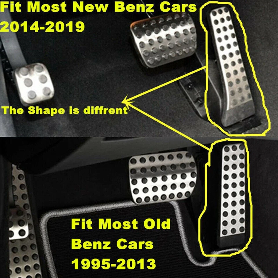 Kits de cubierta de pastillas de pedal de reposabrazos de freno de gas para Mercedes-Benz S E SL SLK W124 CLK G R Foto 4 de 4