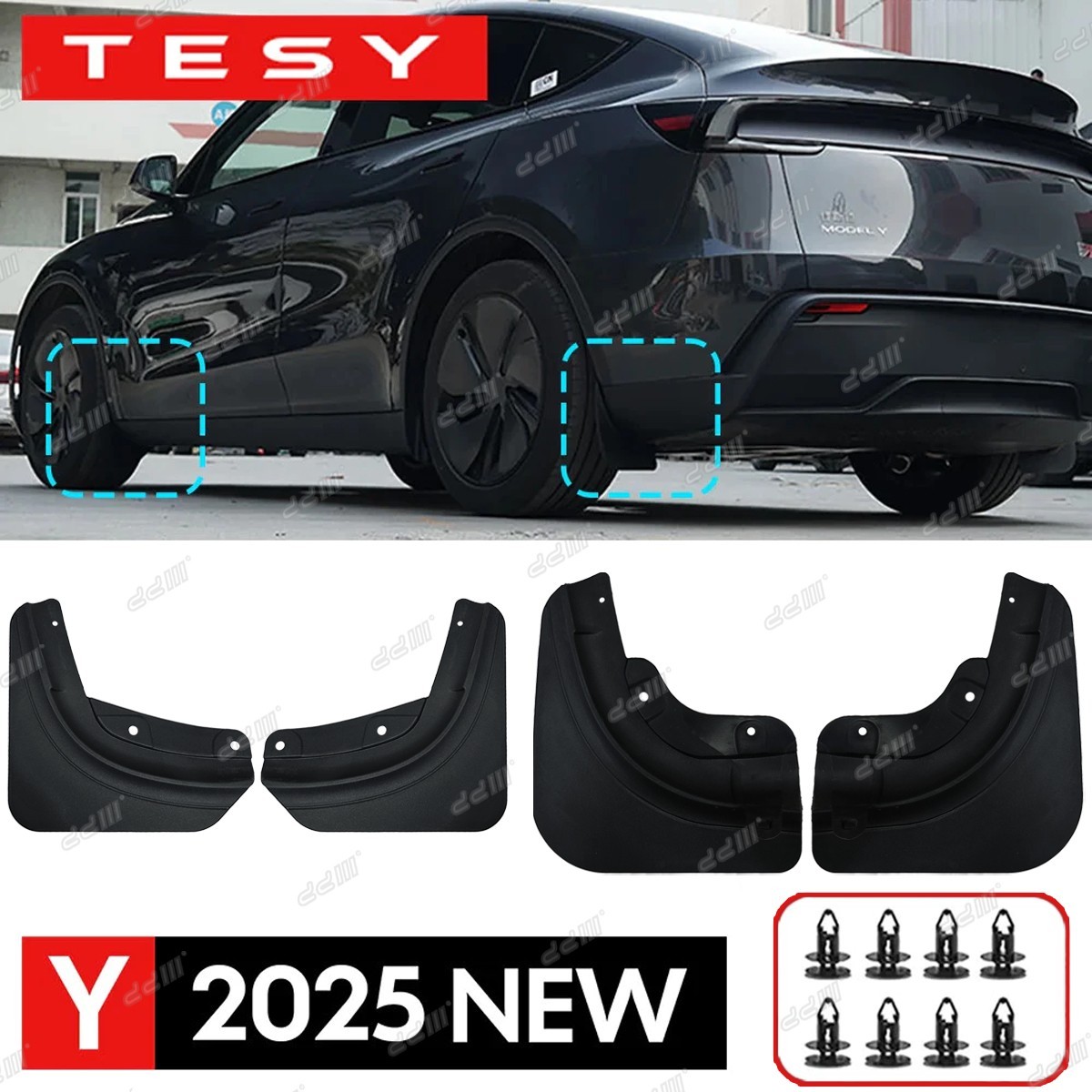 1 Set Front Rear Mud Flap Splash Guard Fit For Tesla Model Y Juniper 2025-ON
