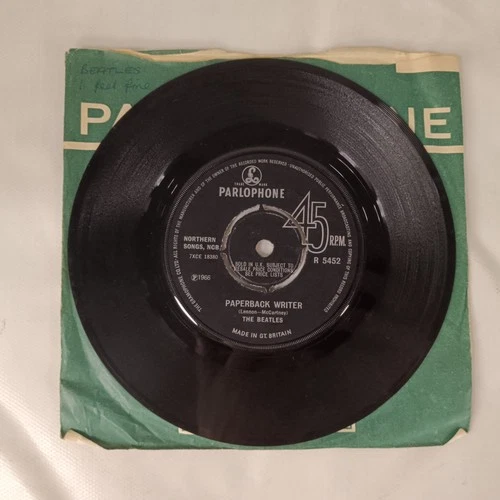 The Beatles Paperback Writer & Rain Vinyl Record 7 Inch Single 1966 - Preloved