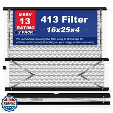 2-Pack 413 Replacement Filter for Aprilaire 16x25x4 MERV-13 Air Filter